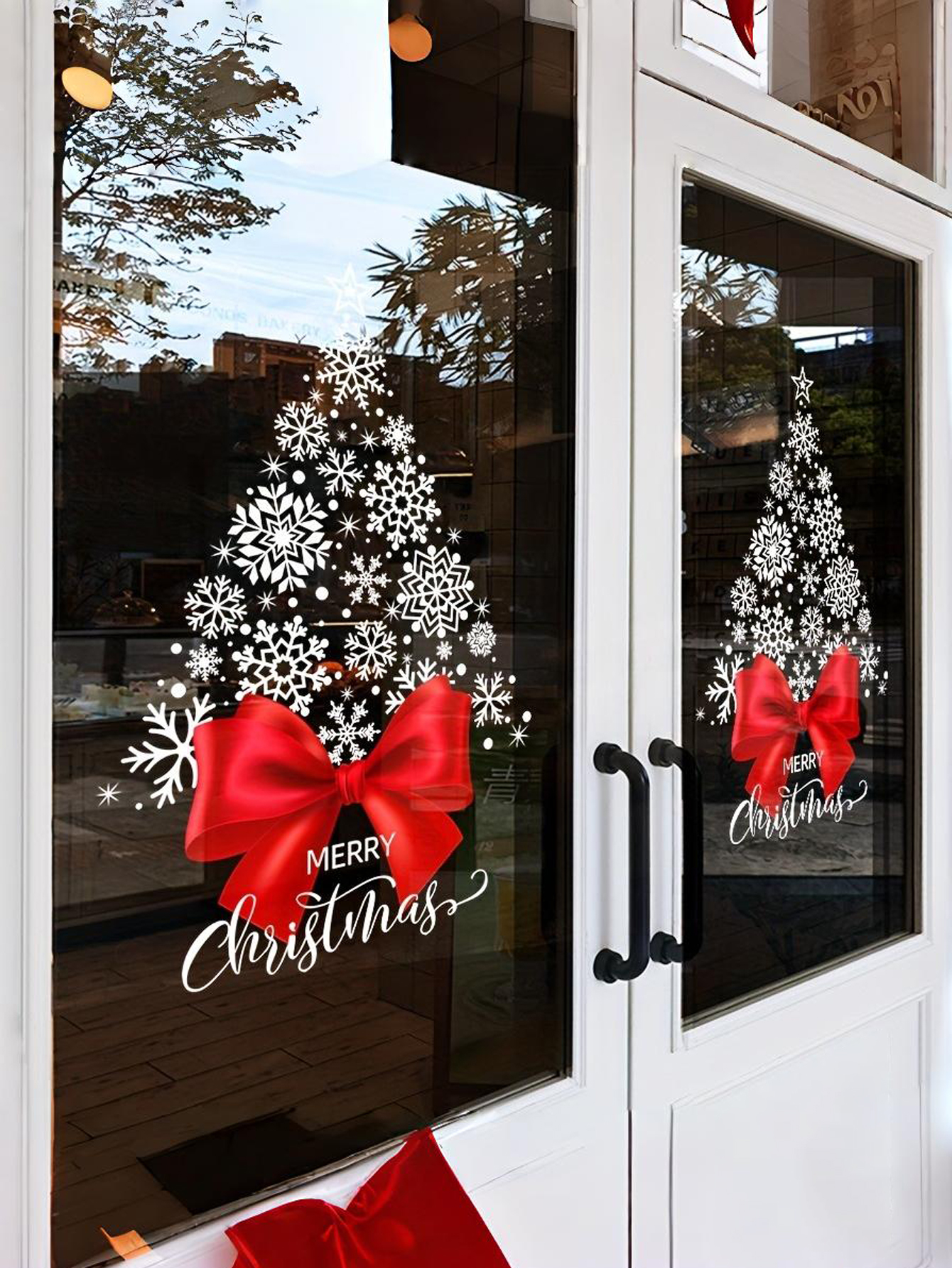 Customizable Snowflake Christmas Tree Sticker